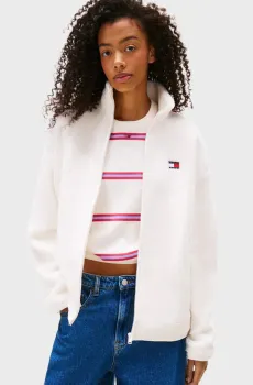 Женская белая спортивная кофта TEDDY Белый L Tommy Jeans DW0DW21596