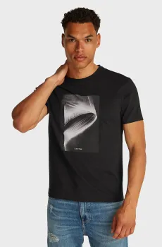 Мужская черная футболка FADED LIGHT GRAPHIC Черный XXL Calvin Klein K10K113797