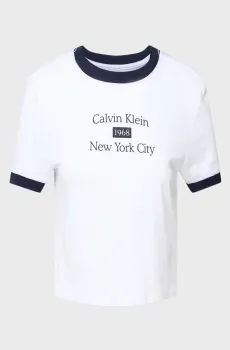 Женская белая футболка DRAPEY JERSEY CROP Белый XXS Calvin Klein Jeans LV047B808G