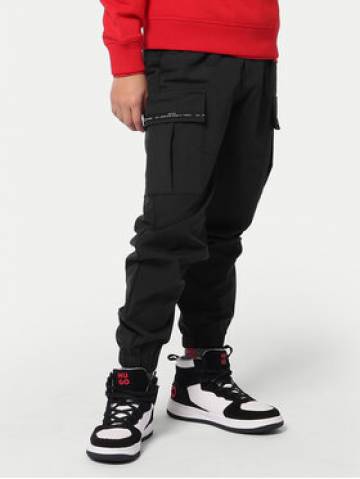 Hugo Штани з тканини G00176 M Чорний Loose Fit Hugo Штани з тканини G00176 M Чорний Loose Fit
