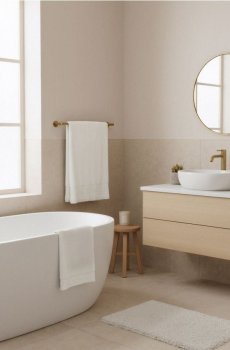 Рушник із жакардовим візерунком - кремовий