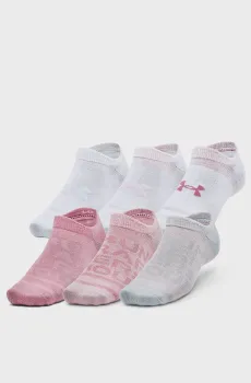 Носки (6 пар) UA Essential No Show Розовый 47.5-50.5 Under Armour 1382611-697