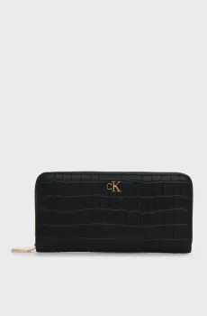 Женский черный кожаный кошелек AROUND Черный ONESIZE Calvin Klein LV04F1096G