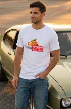 Бавовняна футболка з принтом - білий