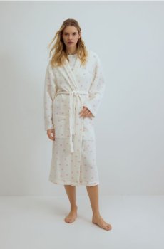 Reserved - LADIES` DRESSING GOWN - кремовий - 927HQ-01X