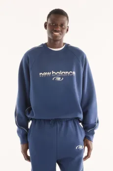 Мужской синий свитшот Світшот Trackside Fleece Crew Синий L New Balance MT6255WPNNY