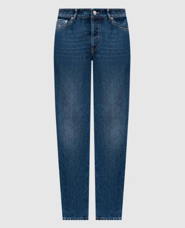 Синие джинсы с логотип патч Синие джинсы с логотип патч