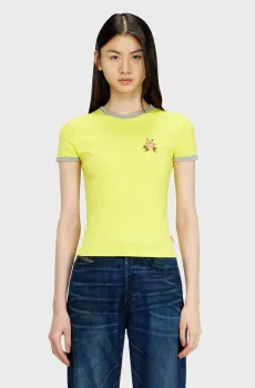 Женская желтая футболка T-UNCUTIES-LONG-S11 Желтый S Diesel A21918 0QHHA