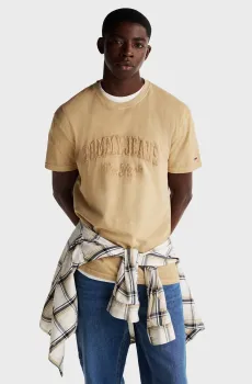 Мужская бежевая футболка TJM REG VINTAGE Бежевый S Tommy Jeans DM0DM20356