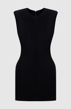 Черное платье мини с шерстью