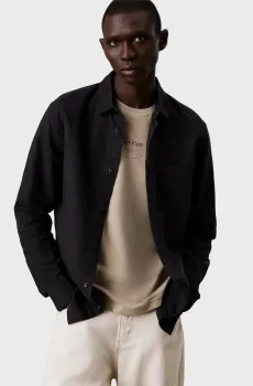 Мужская черная льняная рубашка REGULAR Черный M Calvin Klein K10K114488