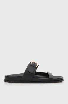 Женские черные кожаные слайдеры Floria Черный 41 PRPY PRSDS26211W