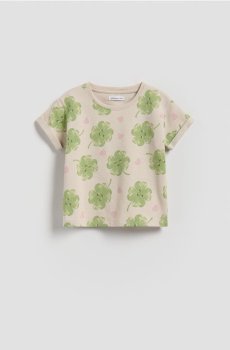 Reserved - Футболка з візерунком - бежевий - 248HU-08X