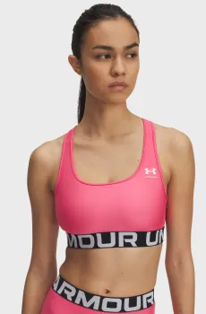 Женский розовый топ UA HG Mid Branded Розовый S Under Armour 1383544-672