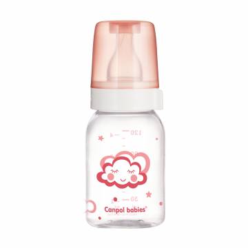 Бутылочка для кормления Canpol Babies стеклянная, с рисунком, от 3 месяцев, розовая, 120 мл (42/102) Бутылочка для кормления Canpol Babies стеклянная, с рисунком, от 3 месяцев, розовая, 120 мл (42/102)