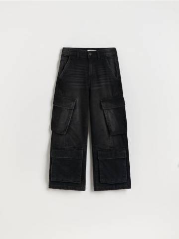 Reserved - Джинси wide leg cargo - чорний - 000BG-99J Reserved - Джинси wide leg cargo - чорний - 000BG-99J
