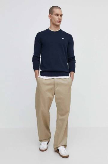 Хлопковый свитер Tommy Jeans цвет синий Хлопковый свитер Tommy Jeans цвет синий