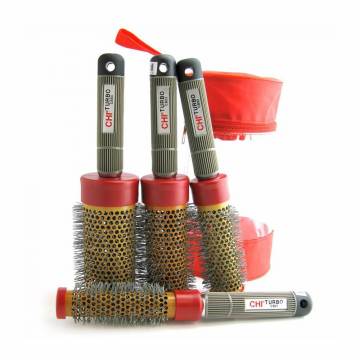 Набор брашей для волос CHI Turbo Ceramic Round Nylon Brush Stylist Pack (CB01 + CB02 + CB03 + CB04 + сумка)