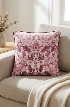 Наволочка з квітковим мотивом - пастельний рожевий