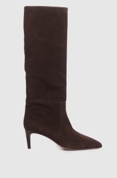 Коричневые замшевые сапоги Stiletto