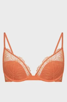 Женский оранжевый бюстгальтер LIGHTLY LINED PLUNGE Оранжевый 34C Calvin Klein 000QF7525E