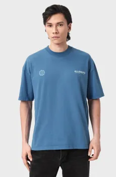 Мужская голубая футболка EMBLEM Голубой L AllSaints M006PE