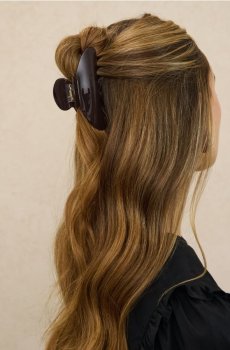 Затискач для волосся - темно коричневий