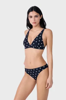 Женские черные трусики от купальника в горошек POLKY Черный S Etam 6552783