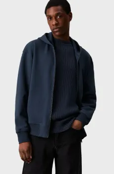 Мужское темно-синее худи INTERLOCK ZIP THROUGH Синий XL Calvin Klein Jeans J30J326133
