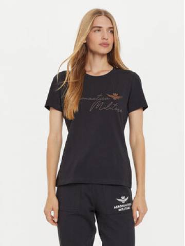 Aeronautica Militare Футболка 242FE1970DF567 Чорний Regular Fit Aeronautica Militare Футболка 242FE1970DF567 Чорний Regular Fit