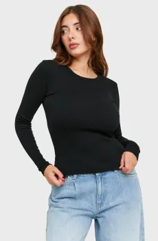 Женский черный лонгслив Черный M Tally Weijl STSCOBELGIUM