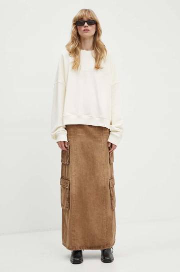 Хлопковая кофта MSGM женская цвет бежевый однотонная 3741MDM78.247795 Хлопковая кофта MSGM женская цвет бежевый однотонная 3741MDM78.247795