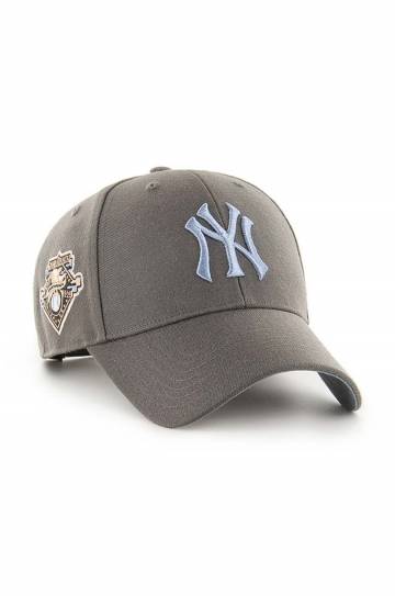 Хлопковая кепка 47 brand MLB New York Yankees цвет серый с аппликацией BCPTN-SUMVP17WBP-GH01 Хлопковая кепка 47 brand MLB New York Yankees цвет серый с аппликацией BCPTN-SUMVP17WBP-GH01