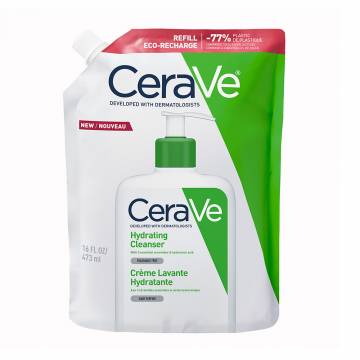 Очищающая увлажняющая эмульсия CeraVe Hydrating Cleanser Refill для нормальной и сухой кожи лица и тела, 473 мл (дой-пак) Очищающая увлажняющая эмульсия CeraVe Hydrating Cleanser Refill для нормальной и сухой кожи лица и тела, 473 мл (дой-пак)