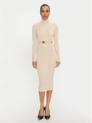 Elisabetta Franchi Трикотажна сукня AM-25B-46E2-V440 Écru Slim Fit Elisabetta Franchi Трикотажна сукня AM-25B-46E2-V440 Écru Slim Fit