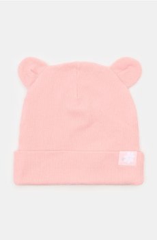 Ребриста шапка біні - пастельний рожевий