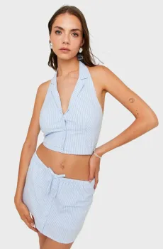 Женский голубой топ в полоску Голубой XS Tally Weijl SWSCOWAIT