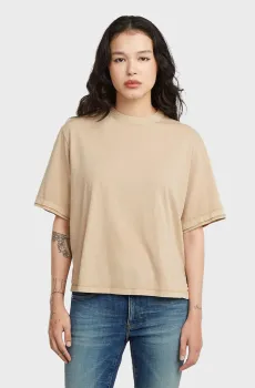 Женская бежевая футболка Woven Бежевый S G-Star RAW D28731,2653