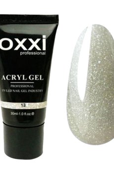 Акрил-гель для ногтей Oxxi Professional Acryl Gel 13 Светлый кремовый микроблеск, 30 мл