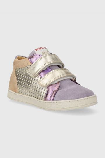 Детские кожаные кроссовки Pom Dapi цвет фиолетовый