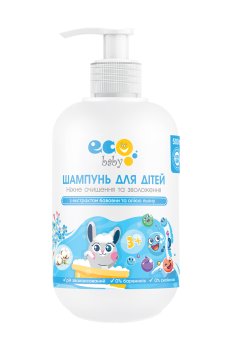 Детский шампунь для волос Eco Baby с экстрактом хлопка и маслом льна, от 3 лет, 500 мл