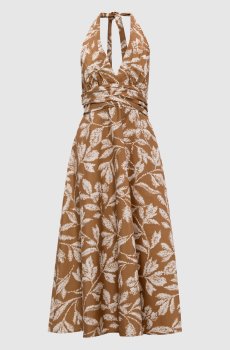 Коричневое платье BELLA с открытой спиной