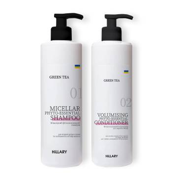 Шампунь + Кондиціонер Hillary Green Tea Micellar Phyto-essential, 500 мл Шампунь + Кондиціонер Hillary Green Tea Micellar Phyto-essential, 500 мл