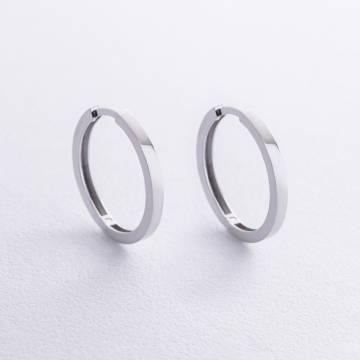 Серьги - кольца в белом золоте с08763 Серьги - кольца в белом золоте с08763