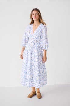 Reserved - Сукня з квітковим візерунком - світло-блакитний - 406IK-50X