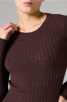Ажурний светр - коричневий
