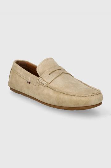 Замшевые мокасины Tommy Hilfiger CASUAL SUEDE DRIVER мужские цвет бежевый FM0FM04998 Замшевые мокасины Tommy Hilfiger CASUAL SUEDE DRIVER мужские цвет бежевый FM0FM04998