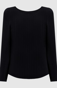 Черный топ в рубчик