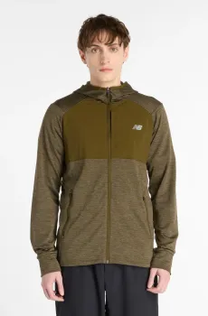 Мужское коричневое худи Heat Grid Full Zip Зеленый XL New Balance MJ43206WOO