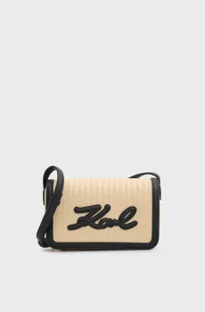 Женская бежевая сумка SIGNATURE RAFFIA Бежевый ONESIZE Karl Lagerfeld B2W30089